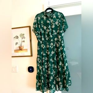 Lulus Green Floral Dress